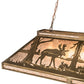 Meyda Lighting Moose at Lake 48" 7-Light Antique Copper Island Pendant Light With Silver Mica Shade Glass