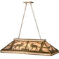 Meyda Lighting Moose at Lake 48" 7-Light Antique Copper Island Pendant Light With Silver Mica Shade Glass