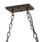 Meyda Lighting Moose at Lake 48" 7-Light Wrought Iron Island Pendant Light With Amber Mica Shade Glass