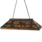 Meyda Lighting Moose at Lake 48" 7-Light Wrought Iron Island Pendant Light With Amber Mica Shade Glass