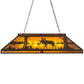 Meyda Lighting Moose at Lake 48" 7-Light Wrought Iron Island Pendant Light With Amber Mica Shade Glass