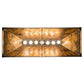 Meyda Lighting Moose at Lake 48" 7-Light Wrought Iron Island Pendant Light With Amber Mica Shade Glass