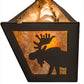 Meyda Lighting Moose at Lake 48" 8-Light Oil Rubbed Bronze Vanity Light With Amber Mica Shade Glass