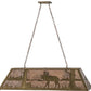 Meyda Lighting Moose at Lake 48" 9-Light Antique Copper Island Pendant Light With Silver Mica Shade Glass