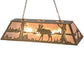 Meyda Lighting Moose at Lake 48" 9-Light Antique Copper Island Pendant Light With Silver Mica Shade Glass