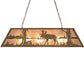Meyda Lighting Moose at Lake 48" 9-Light Antique Copper Island Pendant Light With Silver Mica Shade Glass