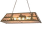 Meyda Lighting Moose at Lake 48" 9-Light Antique Copper Island Pendant Light With Silver Mica Shade Glass