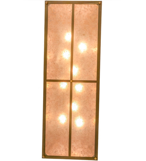 Meyda Lighting Moose at Lake 48" 9-Light Antique Copper Island Pendant Light With Silver Mica Shade Glass