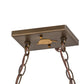Meyda Lighting Moose at Lake 48" 9-Light Antique Copper Island Pendant Light With Silver Mica Shade Glass