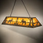 Meyda Lighting Moose at Lake 60" 9-Light Antique Copper Island Pendant Light With Amber Mica Shade Glass