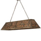 Meyda Lighting Moose at Lake 60" 9-Light Antique Copper Island Pendant Light With Amber Mica Shade Glass
