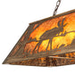 Meyda Lighting Moose at Lake 60" 9-Light Antique Copper Island Pendant Light With Amber Mica Shade Glass