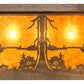 Meyda Lighting Moose at Lake 60" 9-Light Antique Copper Island Pendant Light With Amber Mica Shade Glass