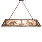 Meyda Lighting Moose at Lake 60" 9-Light Antique Copper Pendant Light With Silver Mica Shade Glass