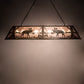 Meyda Lighting Moose at Lake 60" 9-Light Antique Copper Pendant Light With Silver Mica Shade Glass