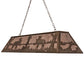 Meyda Lighting Moose at Lake 60" 9-Light Antique Copper Pendant Light With Silver Mica Shade Glass
