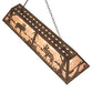 Meyda Lighting Moose at Lake 60" 9-Light Antique Copper Pendant Light With Silver Mica Shade Glass