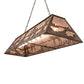 Meyda Lighting Moose at Lake 60" 9-Light Antique Copper Pendant Light With Silver Mica Shade Glass