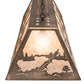 Meyda Lighting Moose at Lake 60" 9-Light Antique Copper Pendant Light With Silver Mica Shade Glass