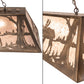 Meyda Lighting Moose at Lake 60" 9-Light Antique Copper Pendant Light With Silver Mica Shade Glass