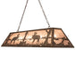 Meyda Lighting Moose at Lake 60" 9-Light Antique Copper Pendant Light With Silver Mica Shade Glass