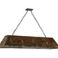 Meyda Lighting Moose at Lake 61" 9-Light Antique Copper Island Pendant Light With Amber Mica Shade Glass