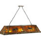 Meyda Lighting Moose at Lake 61" 9-Light Antique Copper Island Pendant Light With Amber Mica Shade Glass