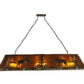 Meyda Lighting Moose at Lake 61" 9-Light Antique Copper Island Pendant Light With Amber Mica Shade Glass