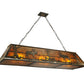 Meyda Lighting Moose at Lake 61" 9-Light Antique Copper Island Pendant Light With Amber Mica Shade Glass