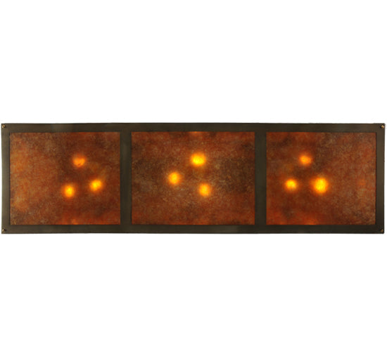 Meyda Lighting Moose at Lake 61" 9-Light Antique Copper Island Pendant Light With Amber Mica Shade Glass