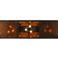 Meyda Lighting Moose at Lake 61" 9-Light Antique Copper Island Pendant Light With Amber Mica Shade Glass