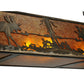 Meyda Lighting Moose at Lake 61" 9-Light Antique Copper Island Pendant Light With Amber Mica Shade Glass