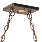 Meyda Lighting Moose at Lake 61" 9-Light Antique Copper Island Pendant Light With Silver Mica Shade Glass