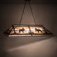 Meyda Lighting Moose at Lake 61" 9-Light Antique Copper Island Pendant Light With Silver Mica Shade Glass