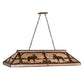 Meyda Lighting Moose at Lake 61" 9-Light Antique Copper Island Pendant Light With Silver Mica Shade Glass