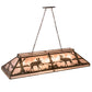 Meyda Lighting Moose at Lake 61" 9-Light Antique Copper Island Pendant Light With Silver Mica Shade Glass