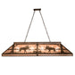 Meyda Lighting Moose at Lake 61" 9-Light Antique Copper Island Pendant Light With Silver Mica Shade Glass