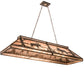 Meyda Lighting Moose at Lake 61" 9-Light Antique Copper Island Pendant Light With Silver Mica Shade Glass