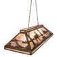 Meyda Lighting Moose at Lake 61" 9-Light Antique Copper Island Pendant Light With Silver Mica Shade Glass