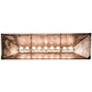 Meyda Lighting Moose at Lake 61" 9-Light Antique Copper Island Pendant Light With Silver Mica Shade Glass