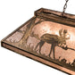 Meyda Lighting Moose at Lake 61" 9-Light Antique Copper Island Pendant Light With Silver Mica Shade Glass