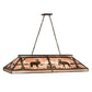 Meyda Lighting Moose at Lake 61" 9-Light Antique Copper Island Pendant Light With Silver Mica Shade Glass