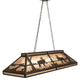 Meyda Lighting Moose at Lake 61" 9-Light Timeless Bronze Island Pendant Light With Silver Mica Shade Glass