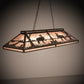 Meyda Lighting Moose at Lake 61" 9-Light Timeless Bronze Island Pendant Light With Silver Mica Shade Glass