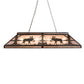 Meyda Lighting Moose at Lake 61" 9-Light Timeless Bronze Island Pendant Light With Silver Mica Shade Glass