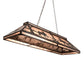 Meyda Lighting Moose at Lake 61" 9-Light Timeless Bronze Island Pendant Light With Silver Mica Shade Glass