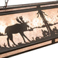 Meyda Lighting Moose at Lake 61" 9-Light Timeless Bronze Island Pendant Light With Silver Mica Shade Glass