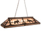 Meyda Lighting Moose at Lake 61" 9-Light Timeless Bronze Island Pendant Light With Silver Mica Shade Glass