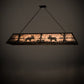 Meyda Lighting Moose at Lake 72" 11-Light Antique Copper Island Pendant Light With Silver Shade Glass