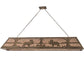 Meyda Lighting Moose at Lake 72" 11-Light Antique Copper Island Pendant Light With Silver Shade Glass
